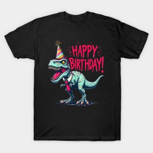 Funny Spooky Happy Birthday Dinosaur Tyrannosaurus Party T-Shirt